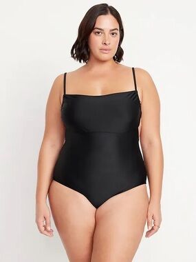 Old Navy Black Square-Neck One-Piece with Thin Straps